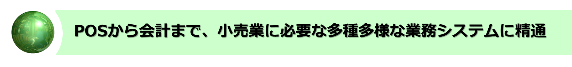 POSから会計まで、小売業に必要な多種多様な業務システムに精通
